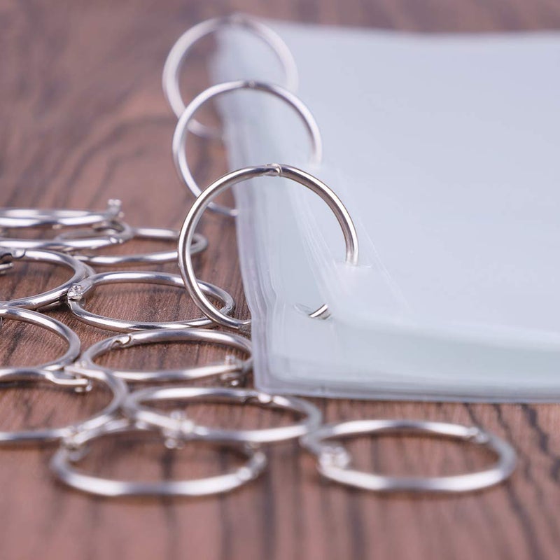 Antner 1.2 Inch Loose Leaf Binder Rings, 50 Pack Nickel Plated Small Metal Office Book Rings Keychain Keyrings for Paper, Index Cards, Flashcards, Scrapbooks, Home and Office Documents Organization - Image 5